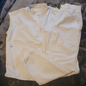 Figs Cream Sleeveless Jumpsuit